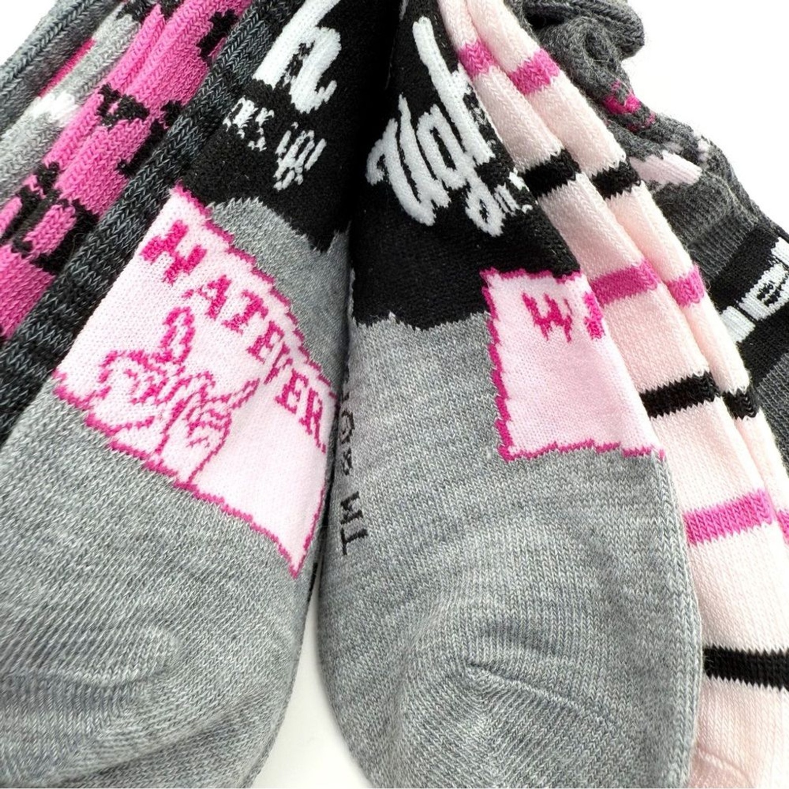 Clueless Movie Womens No Show Socks Pink Gray 90s As If Whatever Totally Cher