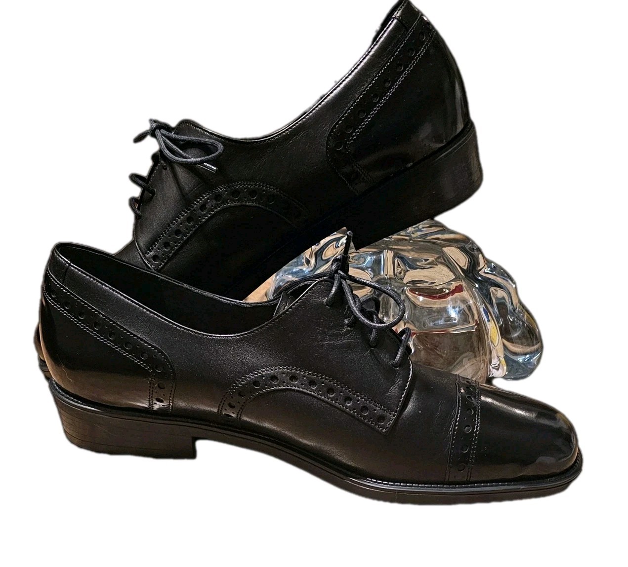 THERESIA M. Celeste “Amanda” Black Patent Oxford Shoes Size 7 M NEW