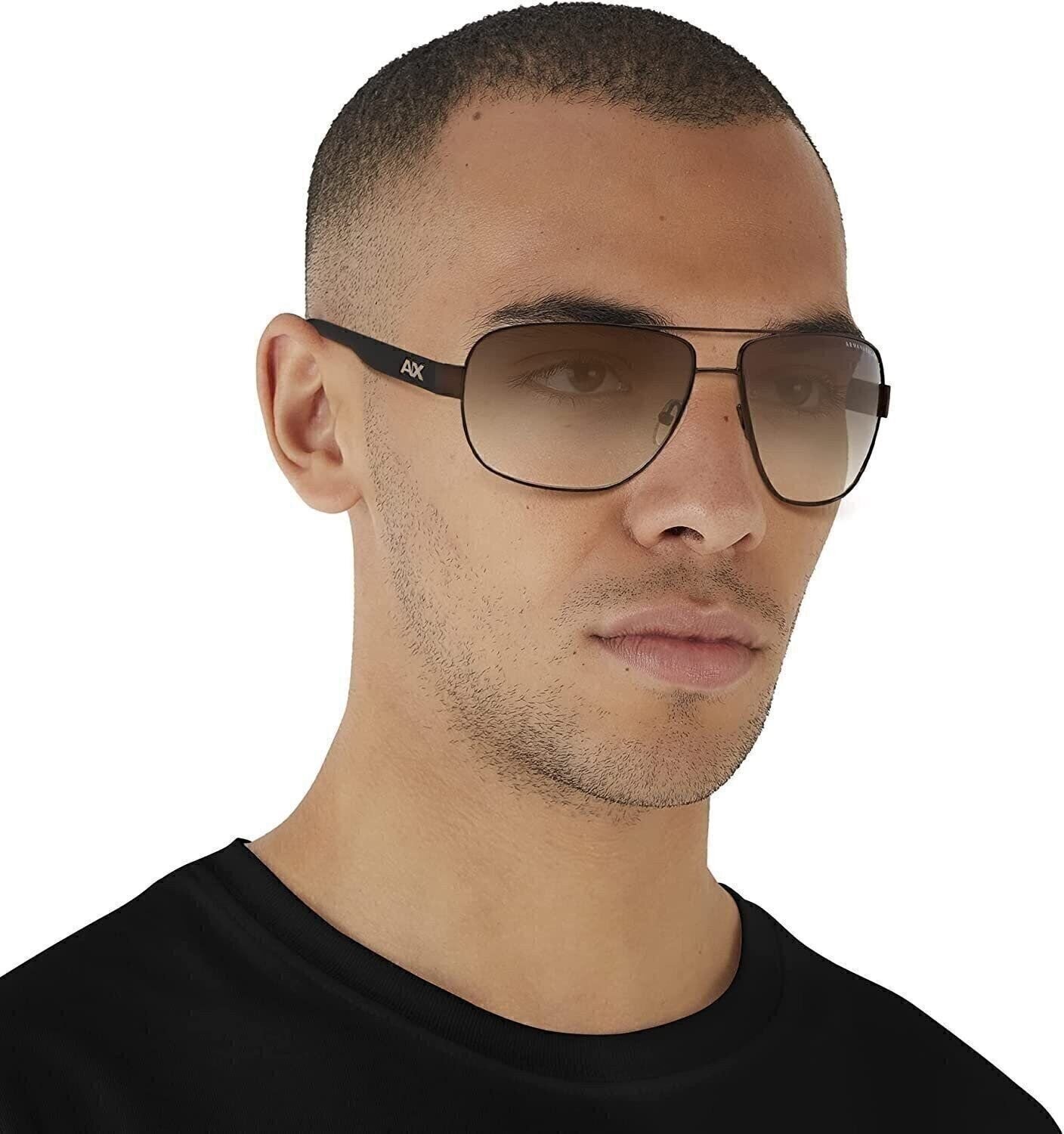 A|X Armani Exchange Men’s AX2012S 605813 Rectangular Metal Sunglasses