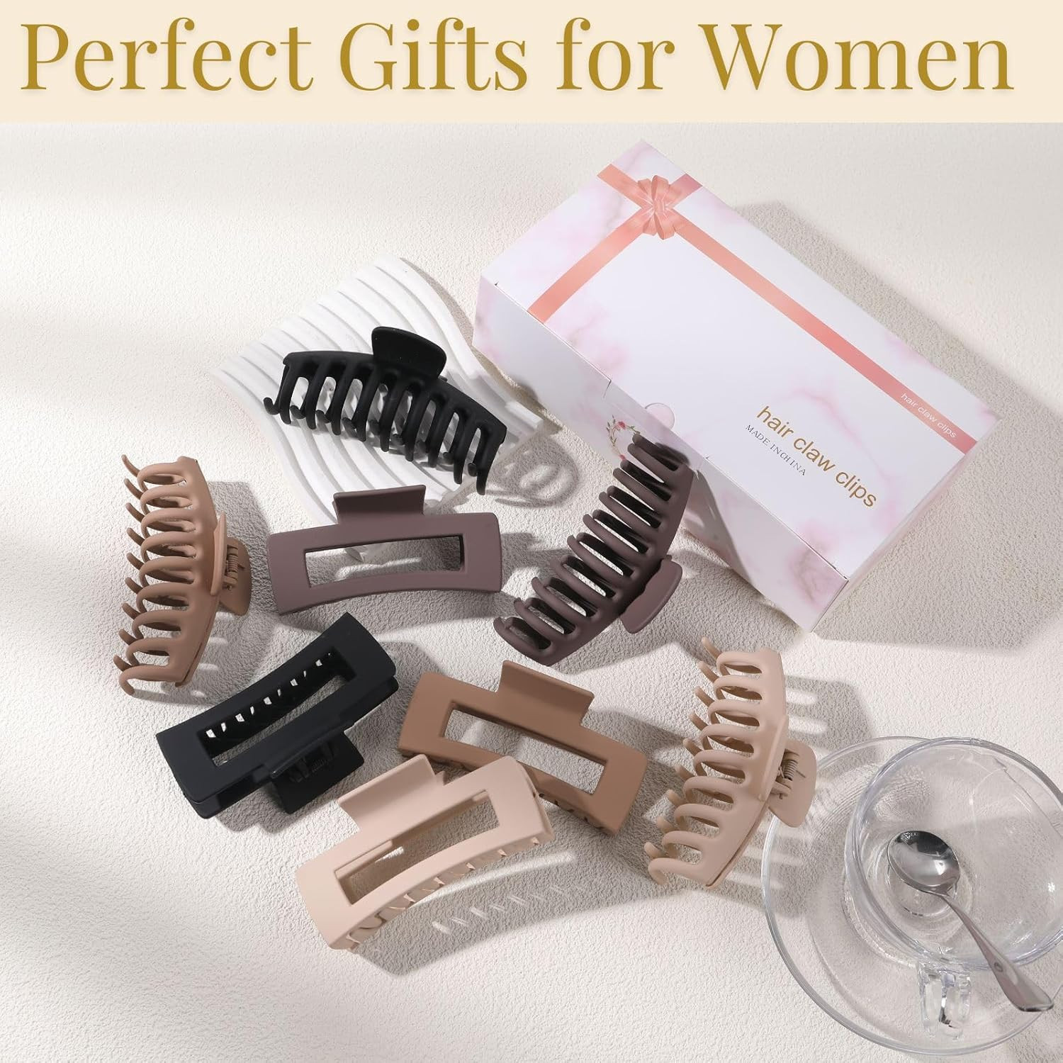Hair Clips for Women 4.3 Inch Large Hair Claw Clips for Women Thin Thick Curly H