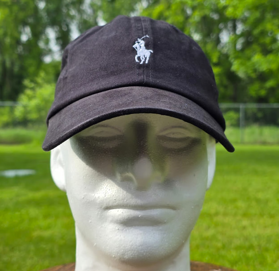 Polo Ralph Lauren Men’s One Size Cotton Chino Adjustable Ball Cap Black White