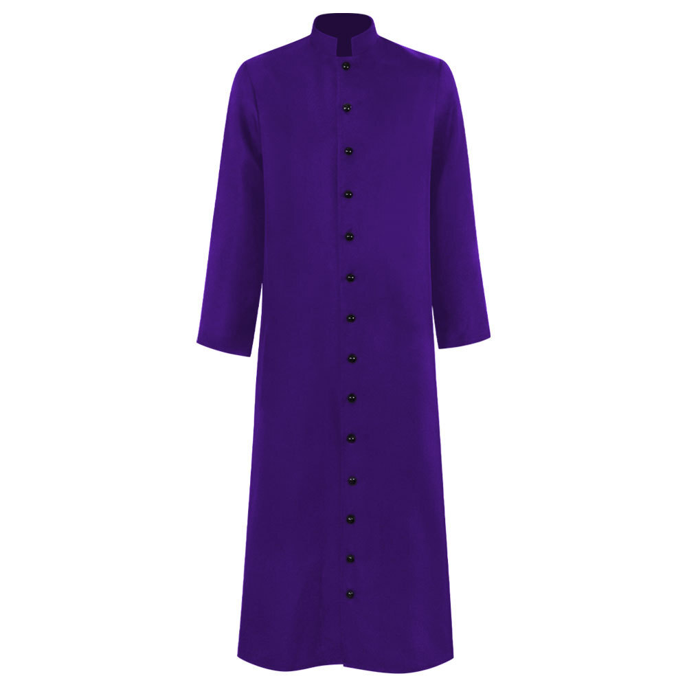 Roman Mens Cassock Orthodox Clergy Robe Single Breasted Priest Vestments Retro