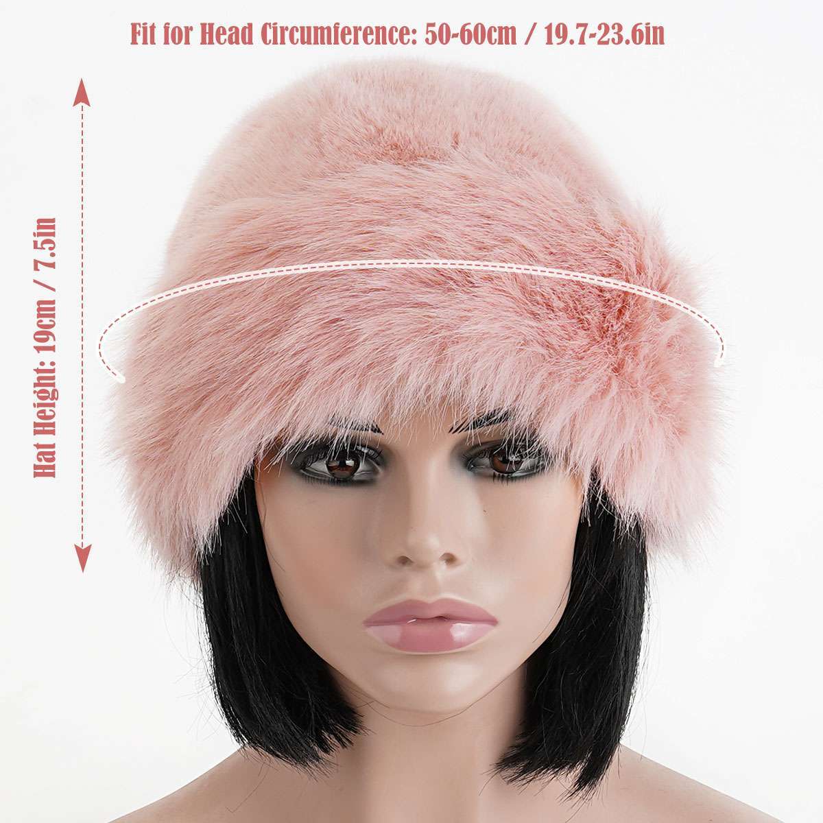 Fuzzy Cossack Hat for Womens Winter Fluffy Furry Plush Faux Fur Hats Bucket Hats