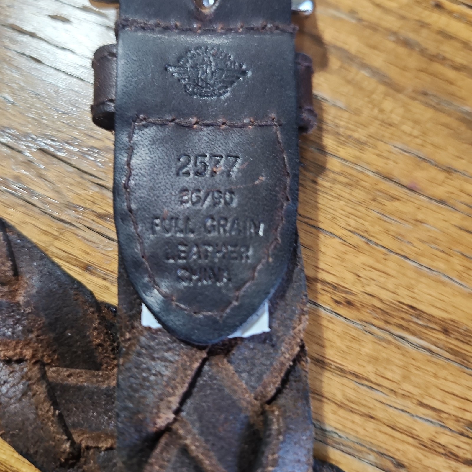 Braided Belt Size 35/90 Soft Oiled Look Dockers Dk Brown Full Grain Leather