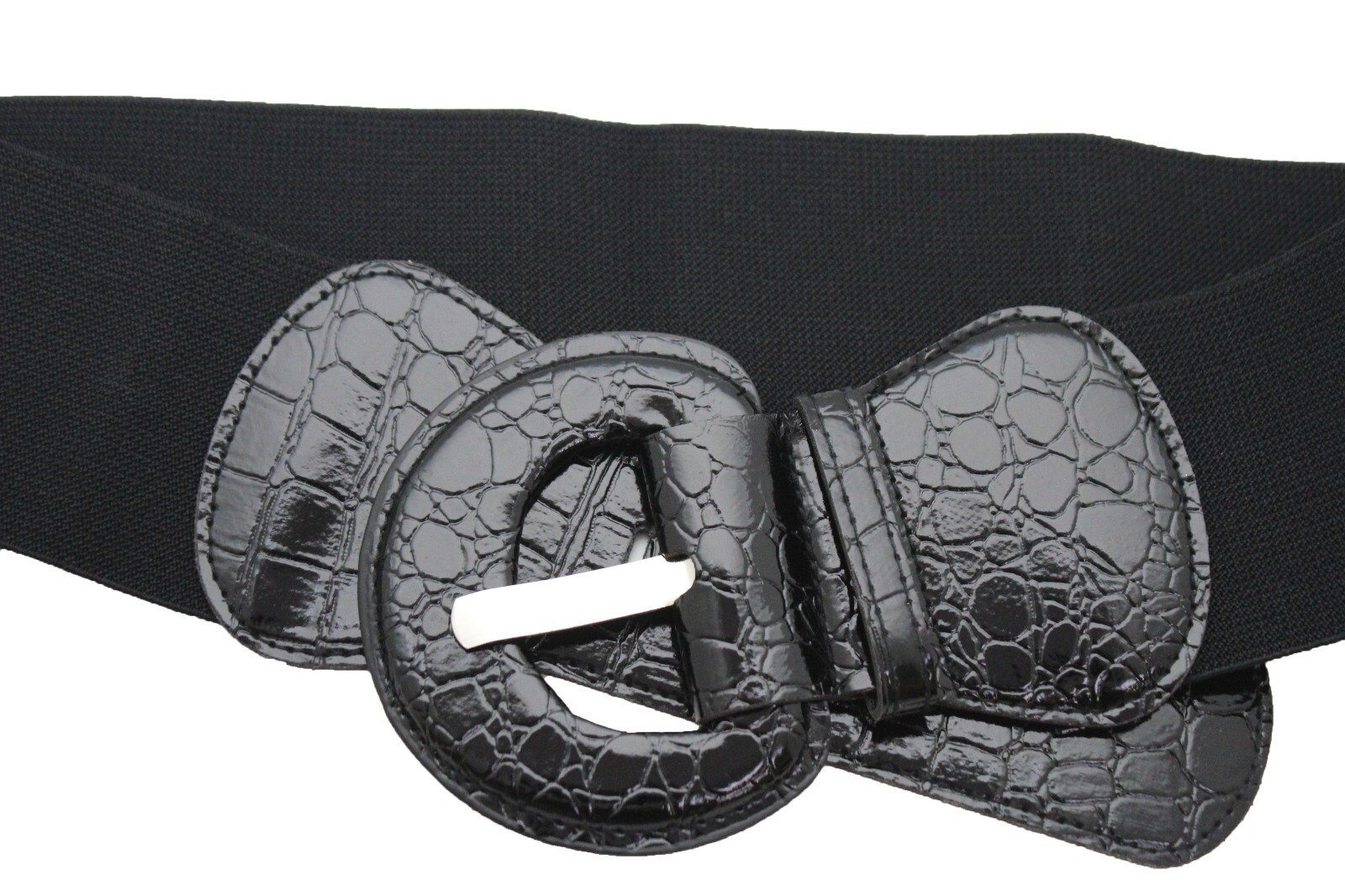 New Women Hip High Waist Stretch Fabric Wide Black Fashion Casual Belt Size S M