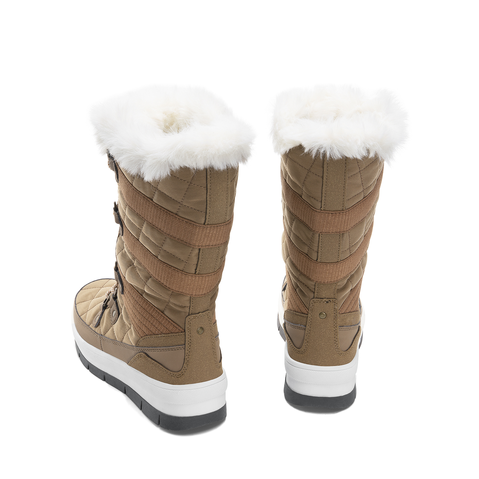Women Snow Boots Classic Fur Lined Lace up Mid Calf Outdoor Indoor Ski Boots