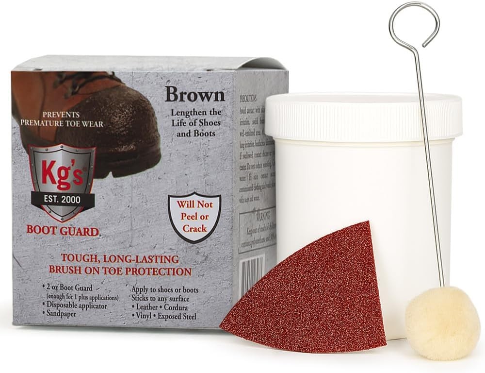 Kg’s Boot Guard Brush On Toe Protection – Liquid for Tough, Brown
