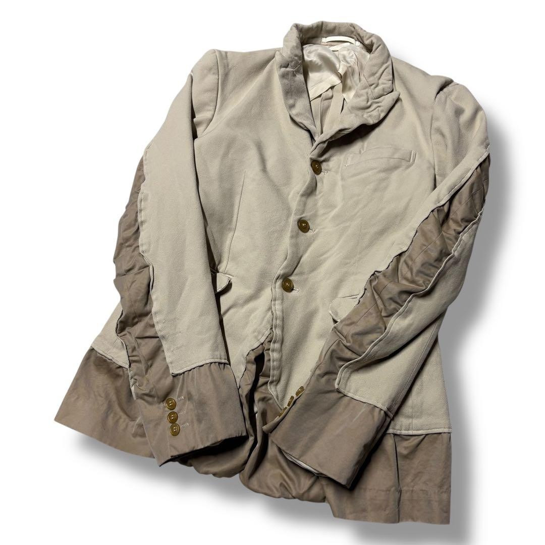 USED 【COMME DES GARCONS� MIXED-MATERIAL POLYESTER SHRINK-FELTED JACKET 2007 GO