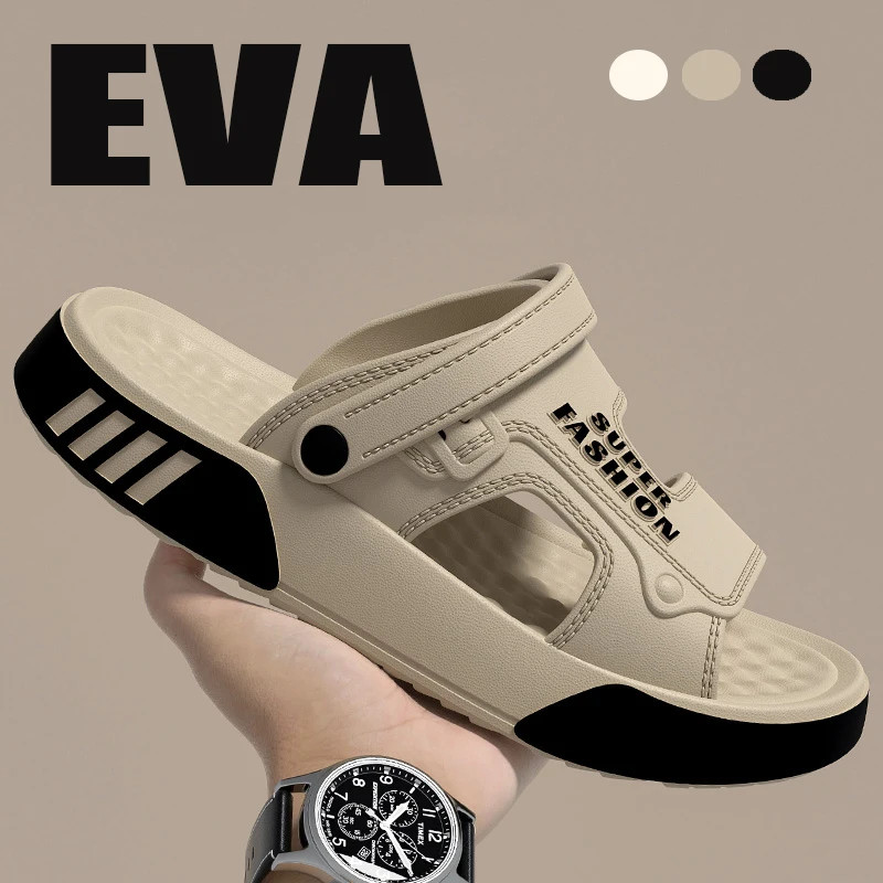 Men EVA Soft Platform Slide Slippers Indoor Outdoor Beach Sandals