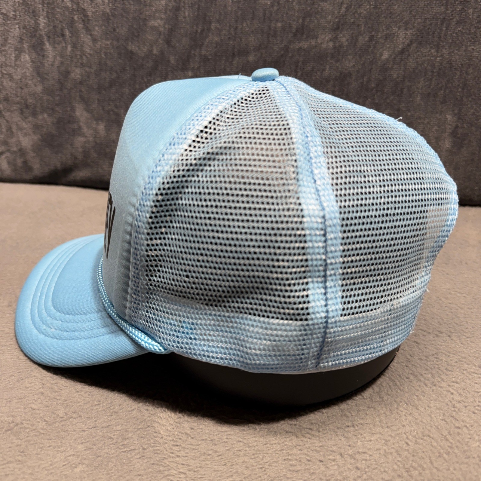 Its Only Money Light Blue Trucker Hat Mesh Back Snapback Slogan Cap