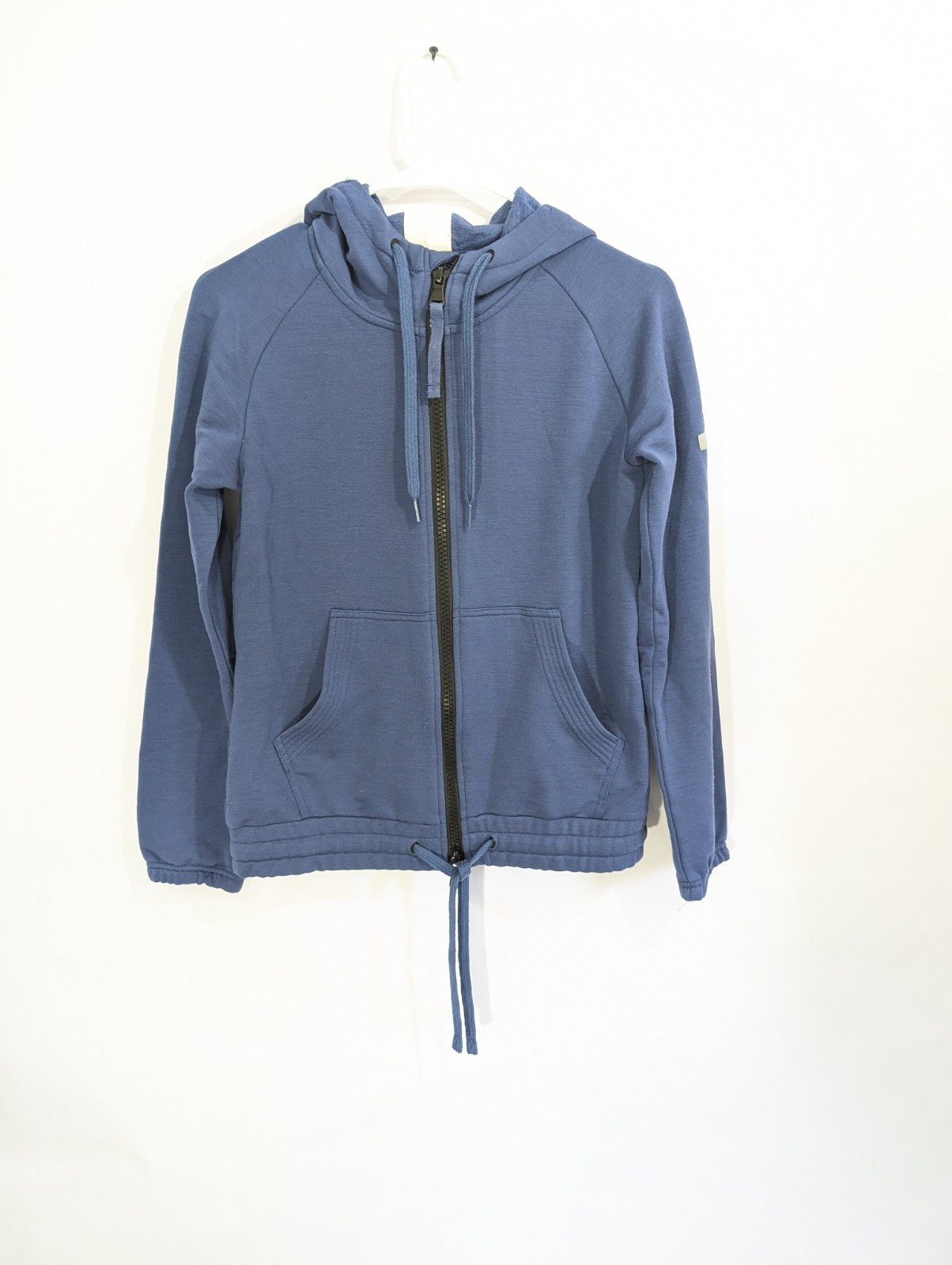 Women Wool Blend Sweatshirt Small Super Natural Hoodie Zipper Pockets layer