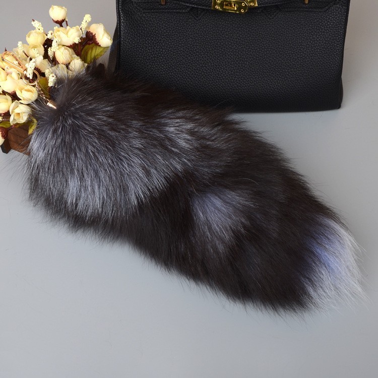 Wholesale 2/5/10pcs-16″-18″ Real Fox Fur Tail Bag Charm Pendant Cosplay Toys