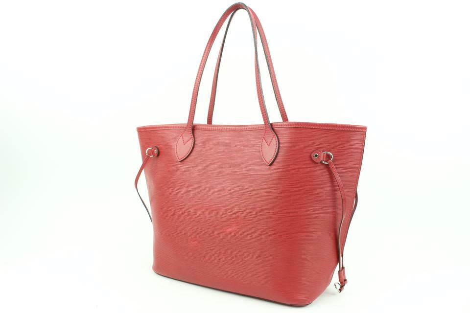Louis Vuitton Red Epi Leather Neverfull MM Tote Bag 121lv49