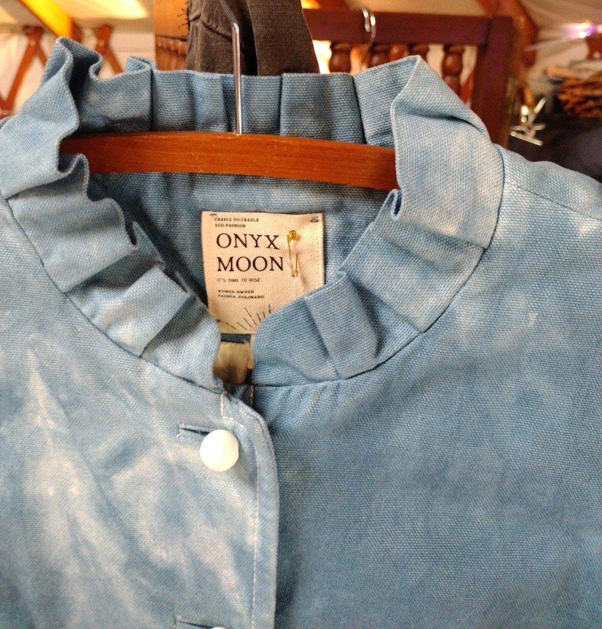 Jacket S Blue Plant Dyed Hand-Made Original Cotton Short Fully Lined