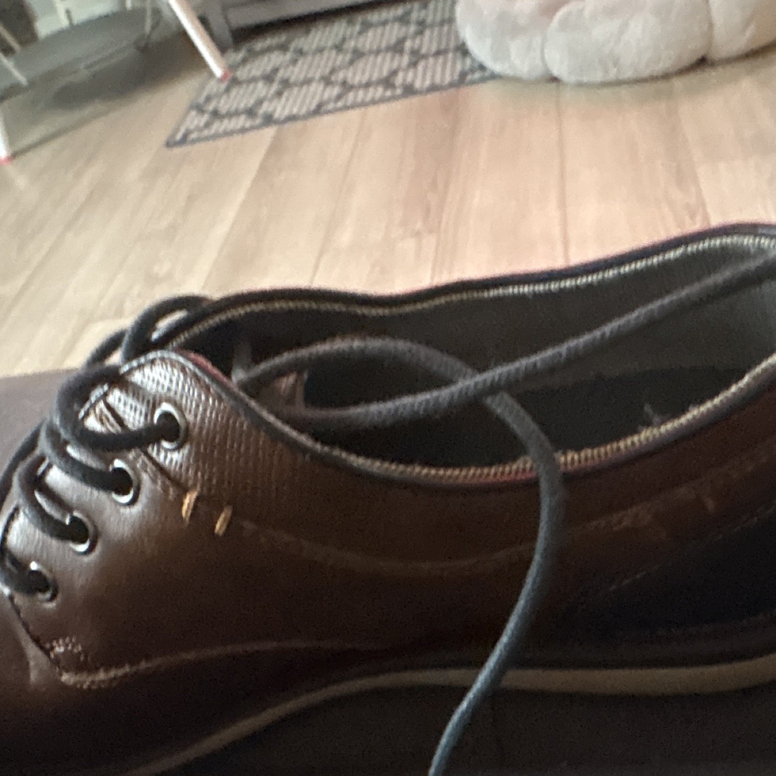 Sonoma Men’s Brown Leather Lace-Up Oxford Dress Shoes Round Toe US 9.5