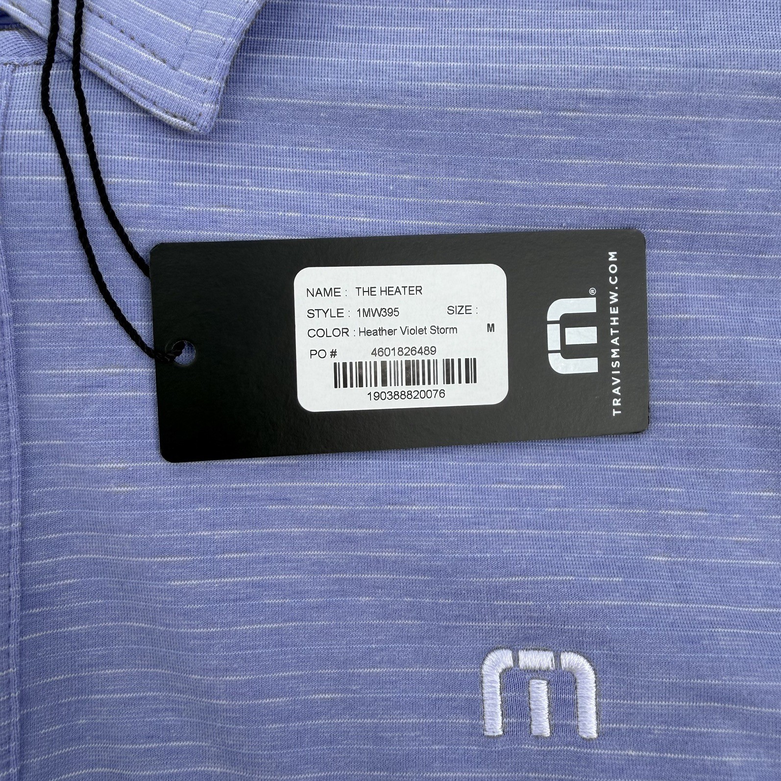 Travis Mathew The Heater Polo Heather Violet Storm Mens Medium NWT Golf