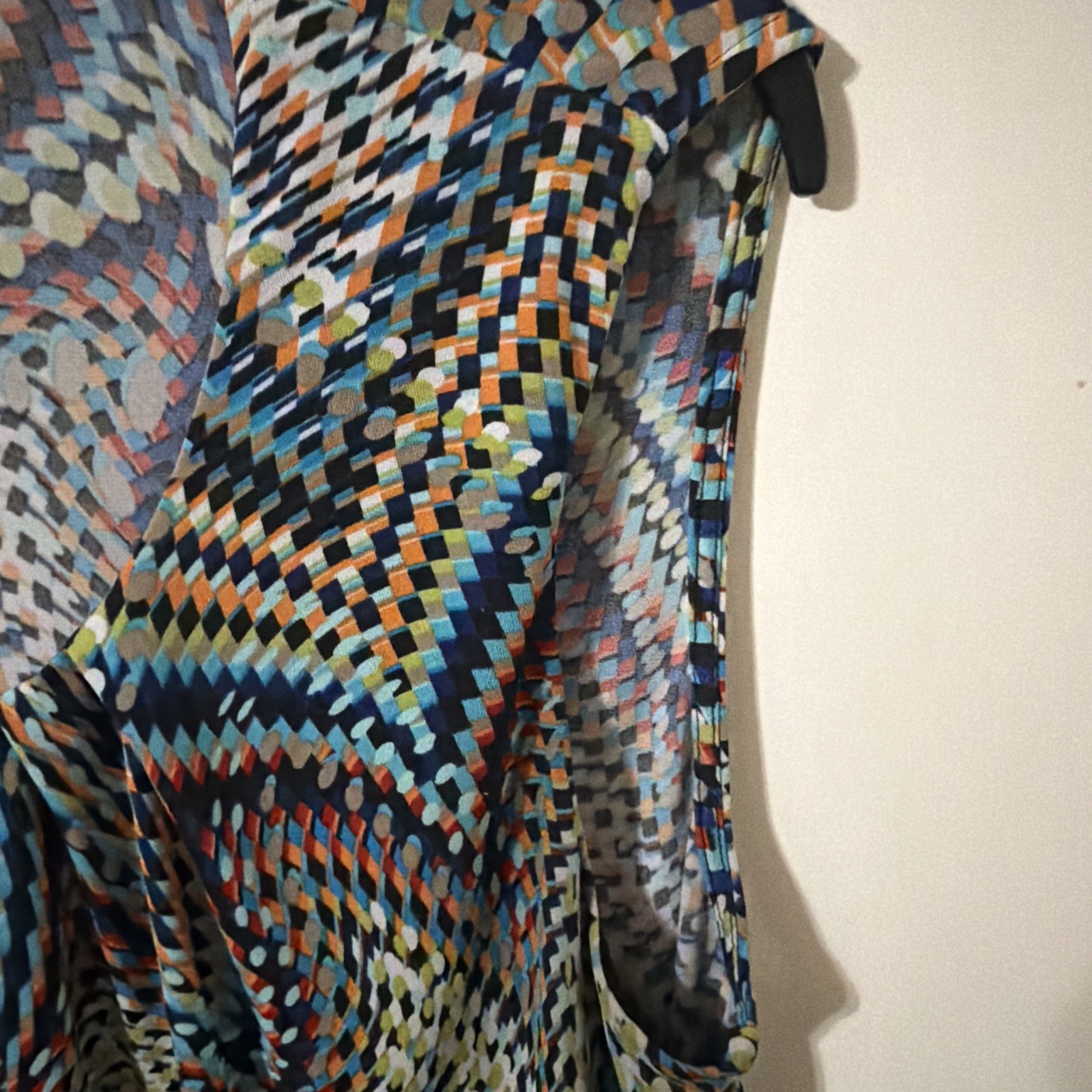 Kasper Womens Green Multicolor Sleeveless Shirt Top Blouse SZ Small Summer.