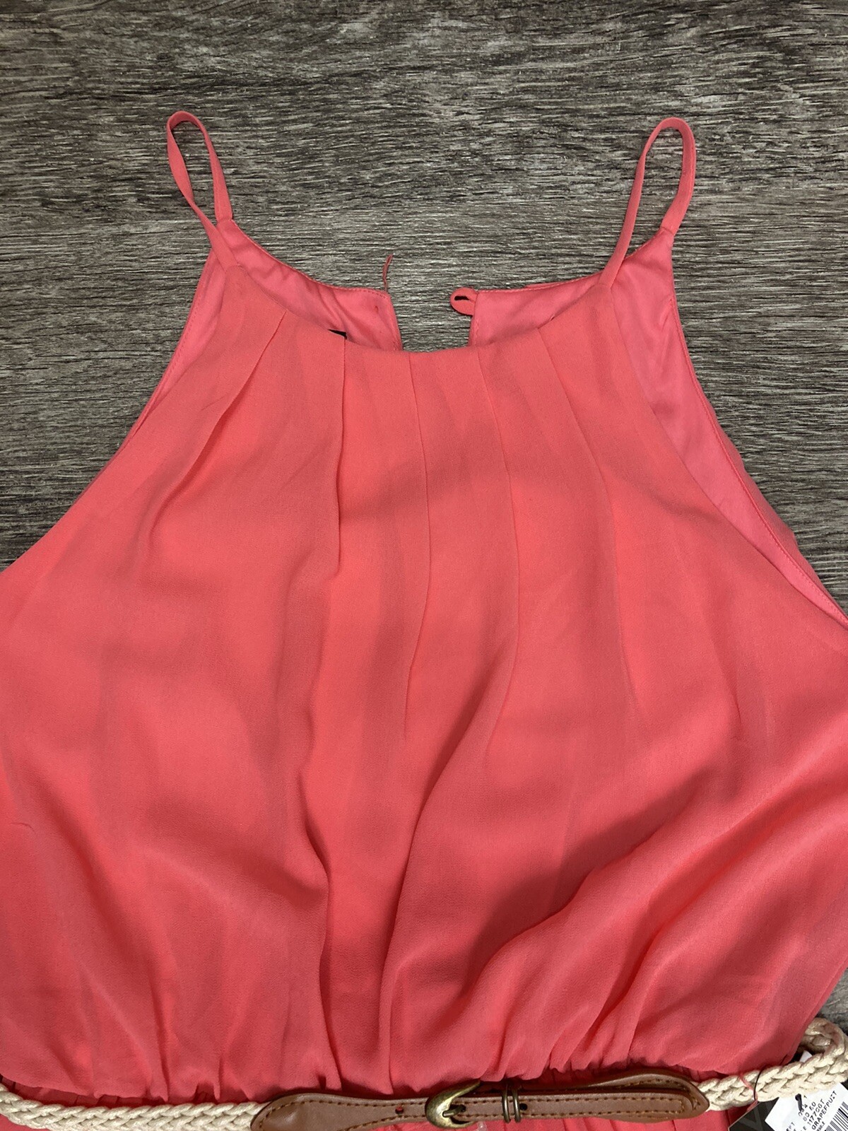 New IZ Buyer Dress Women’s Spaghetti Strap Size Medium Coral Orange Lined
