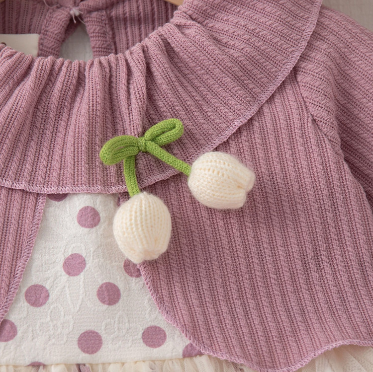 Baby Girl Polka Dot Dress – Cute Purple Children’s Clothing for 6M+
