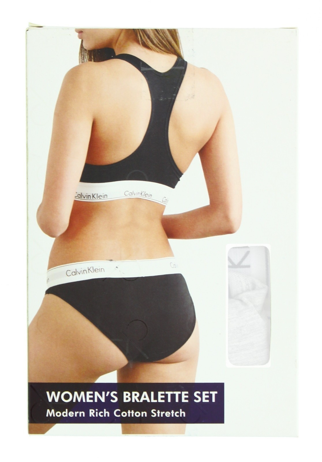 Calvin Klein Bralette Panty Set Modern Rich Cotton Stretch Underwear Bra Set