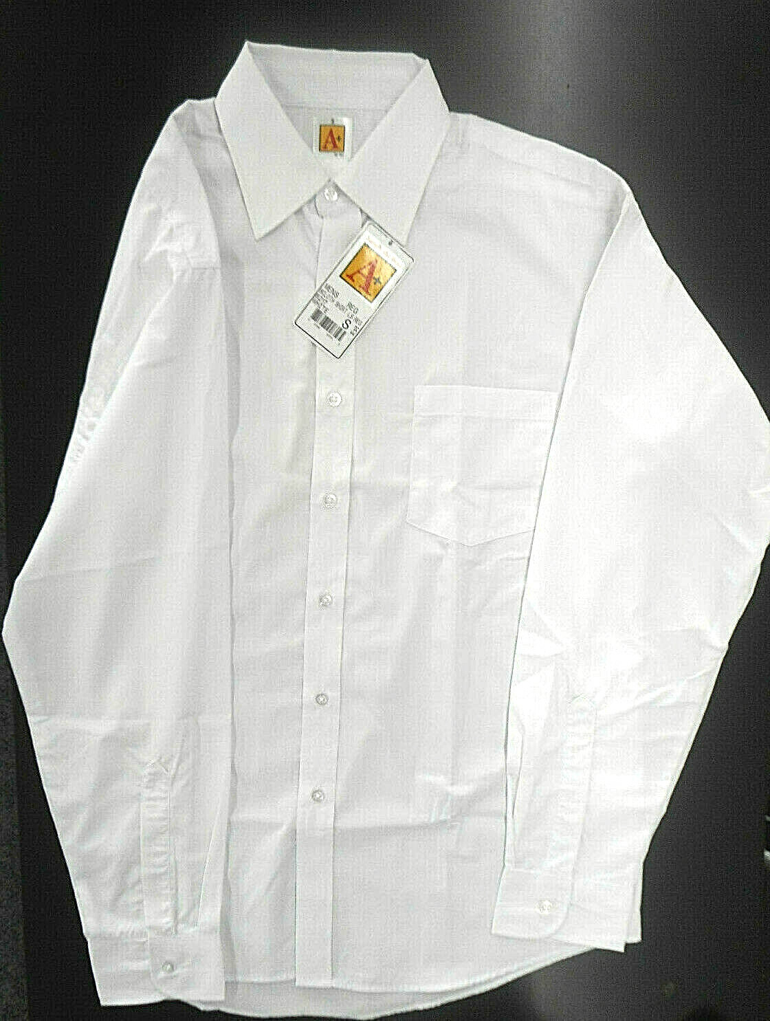 Men’s A+ White Long Sleeved Dress/Casual Dress Shirt Sizes Small – 4XL