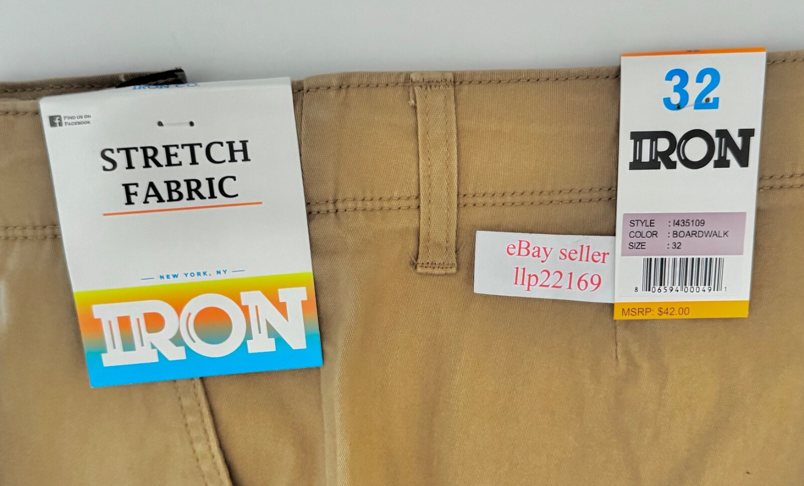 IRON CO Men’s Stretch Shorts (SIZE 32) Flex Waist Flat Front BOARDWALK New Tag!