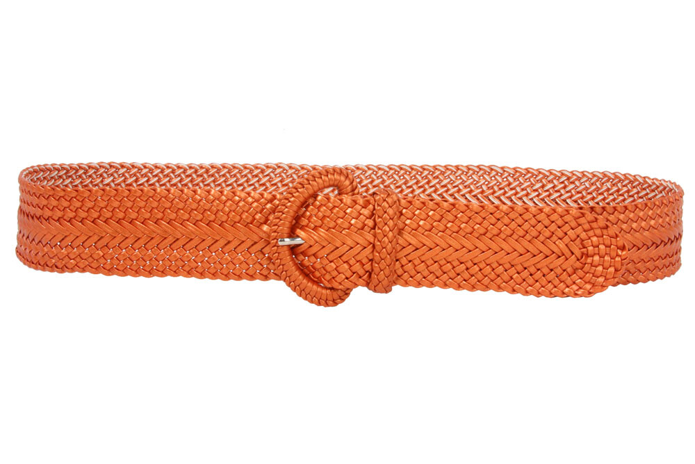 2 Inch Wide Hand Made Soft Metallic Woven Braided Round Belt
