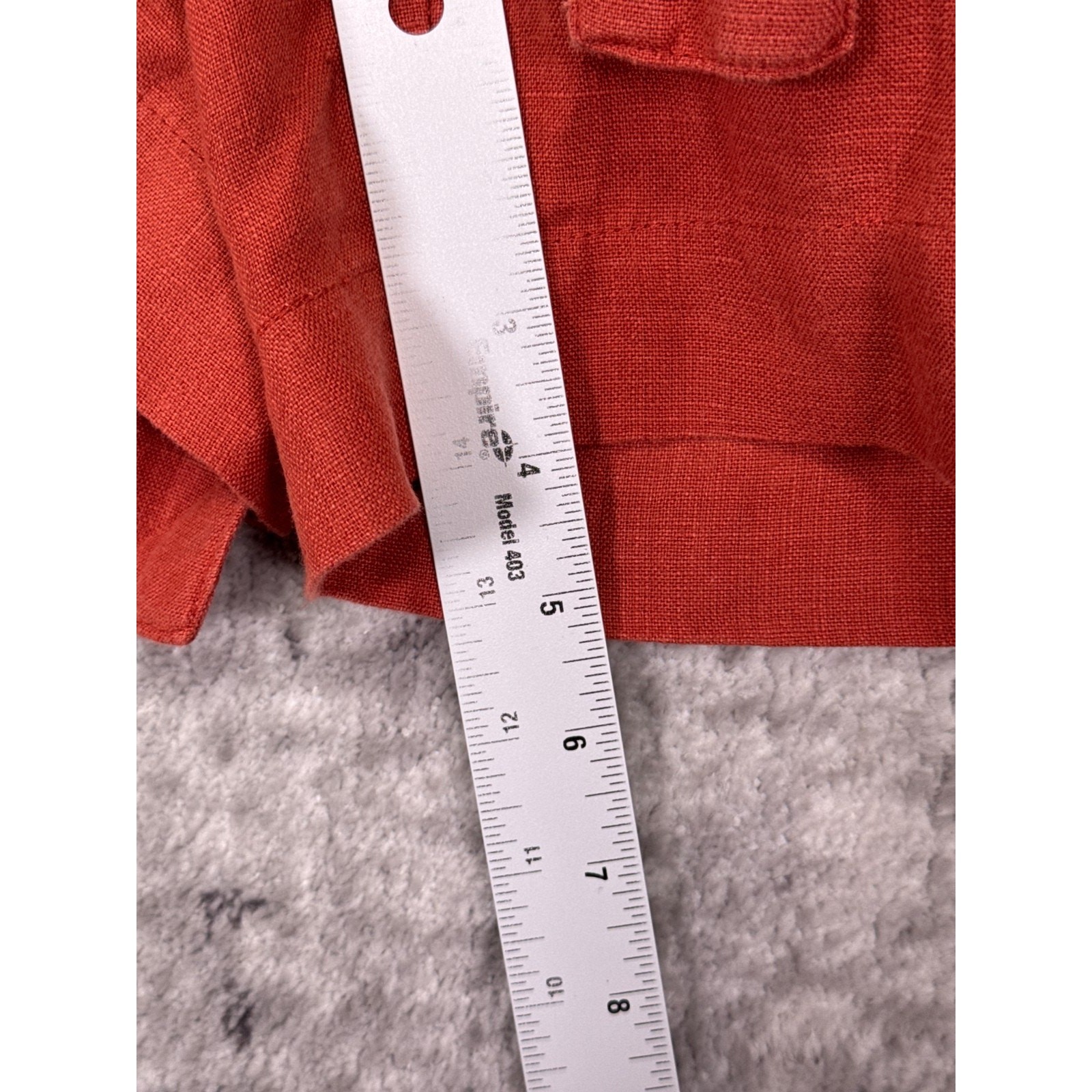 Rivet Utility Romper XXS Womens Burnt Orange Linen Zip Collared Jumpsuit
