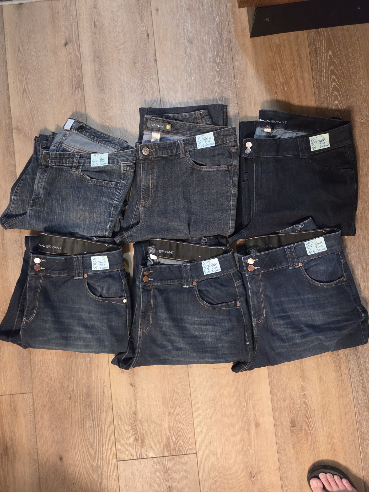 6pc Plus Size TALL Jeans Lot Lane Bryant/Venezia Blue Denim Sizes 20 22 24 Long