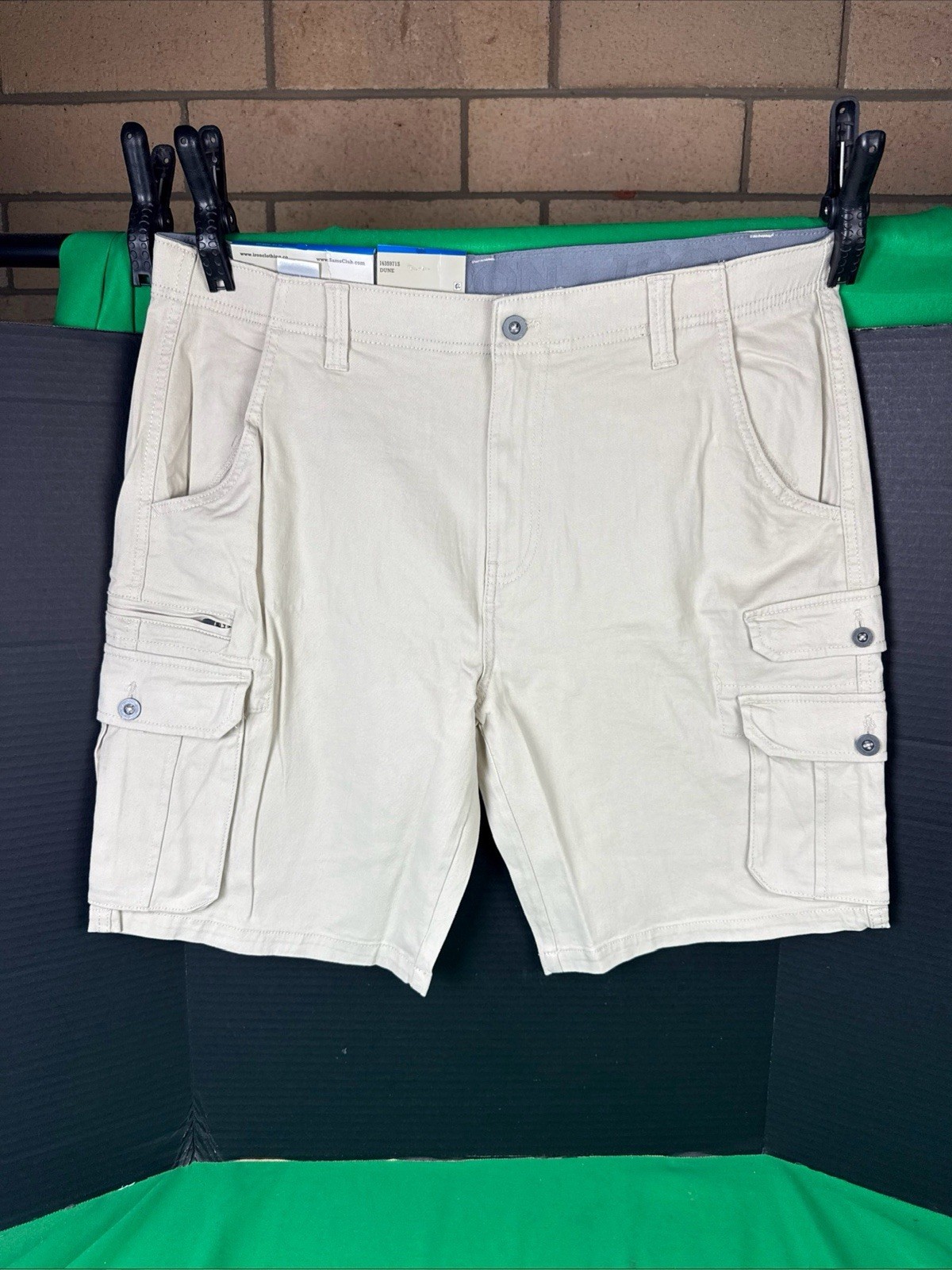 Iron Co Men’s Stretch Twill Cargo Shorts Size 36 Dune