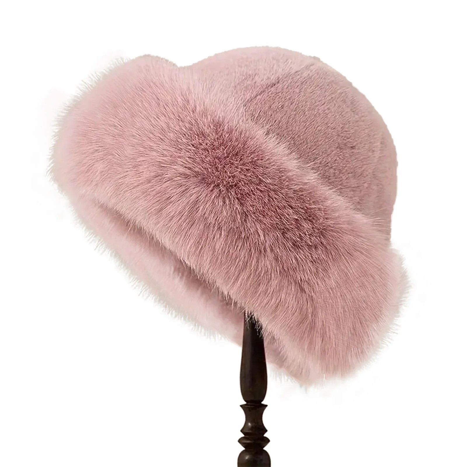 Thicken Plush Warm Fur Hat Fluffy Beanie Warm Thick Hat Mongolian Caps for Casua