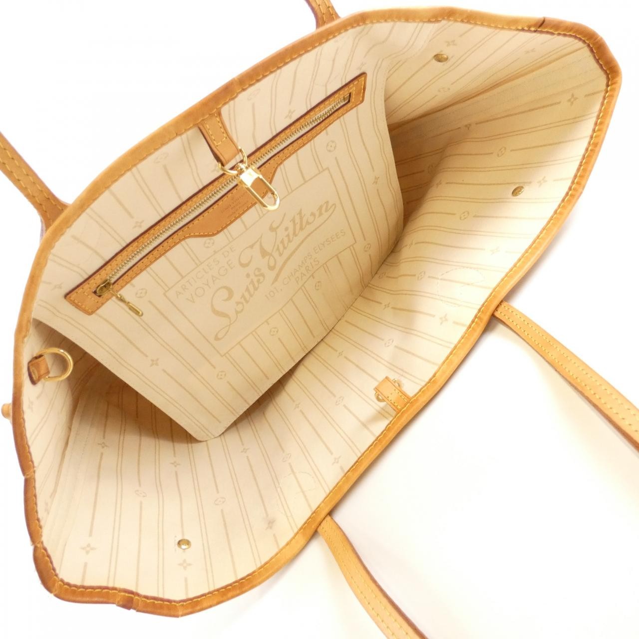 Authentic Louis Vuitton Damier Azur Neverfull MM N51107 Bag #230-000-121-0452