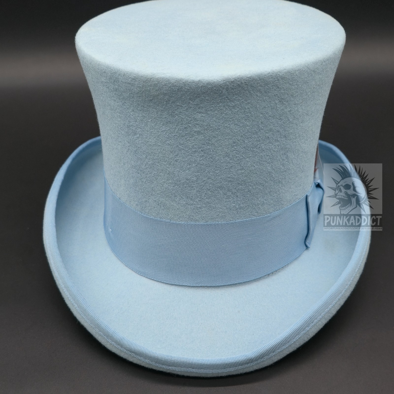 Gray Top Hat Wool Felt Victorian Slash Mad Hatter Steampunk Rock Star