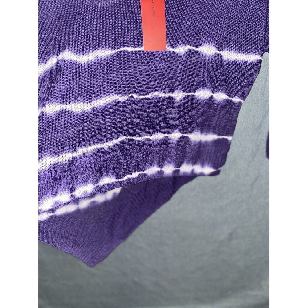 Love Scarlet Sweater Long Sleeve Womens M Medium Asymmetrical Hem Tie Dye Stripe