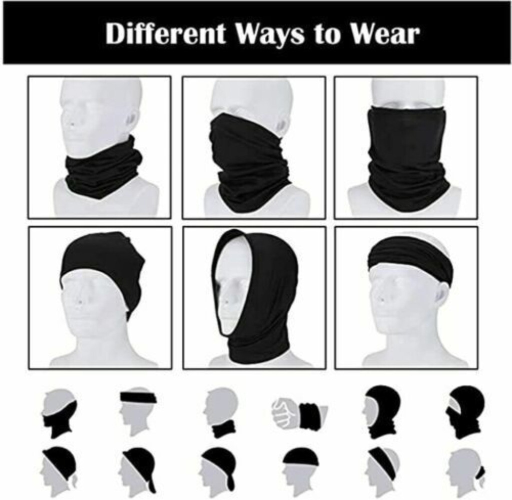 Balaclava Neck Gaiter Bandana Sun Scarf Tube Half Face Mask Skull Cover Headwear