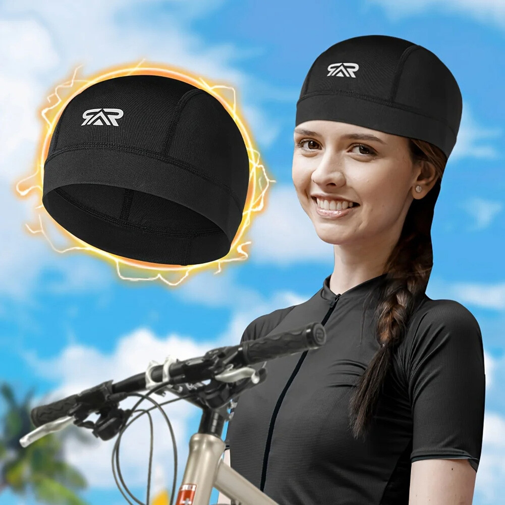 Gray Caps Sweat Wicking Skull Caps Cooling Helmet Liner Beanie Hats for Cycling