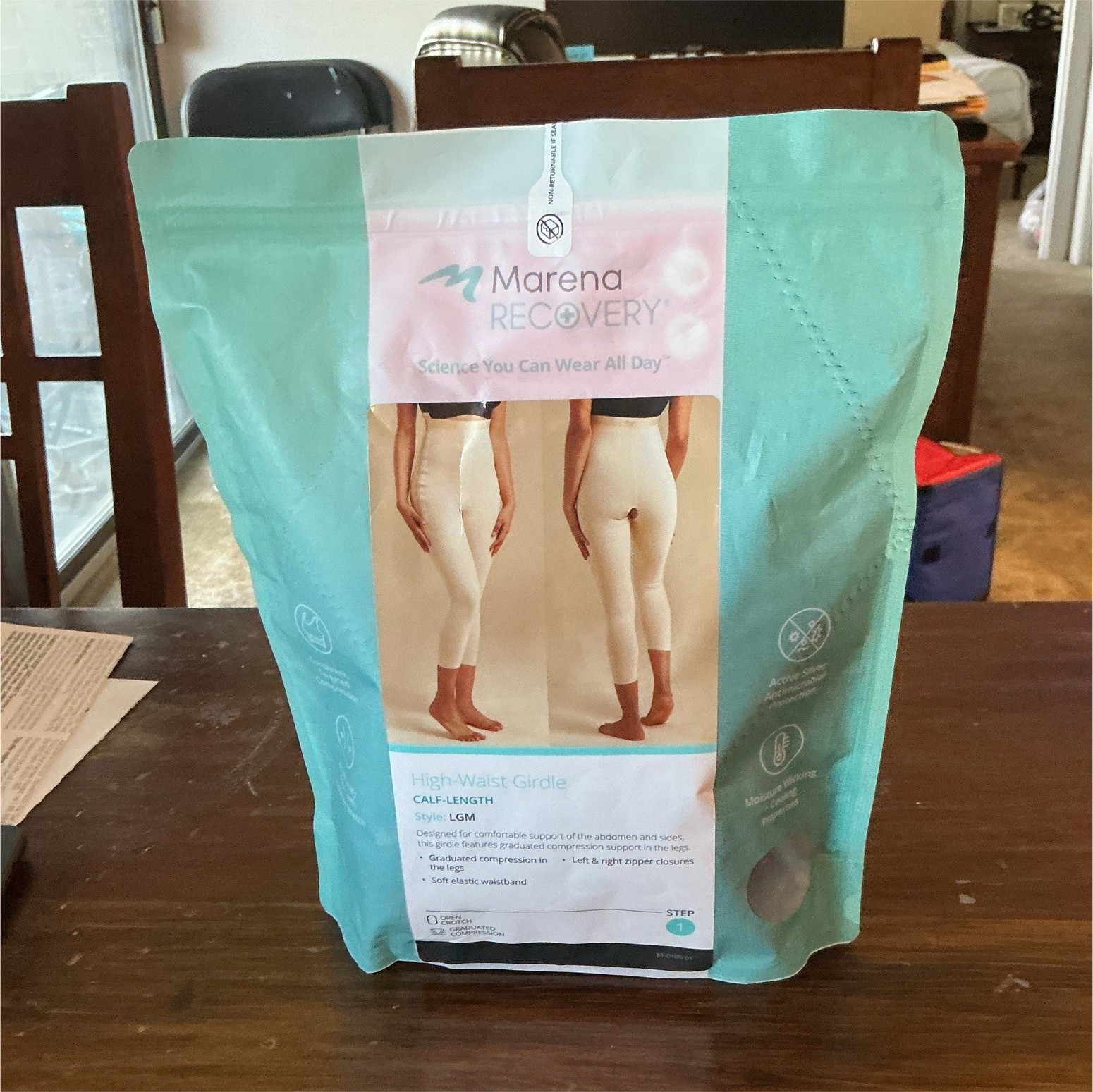 Marena High-Waist Girdle Shapewear LGM L Beige Moderate Compression Nylon