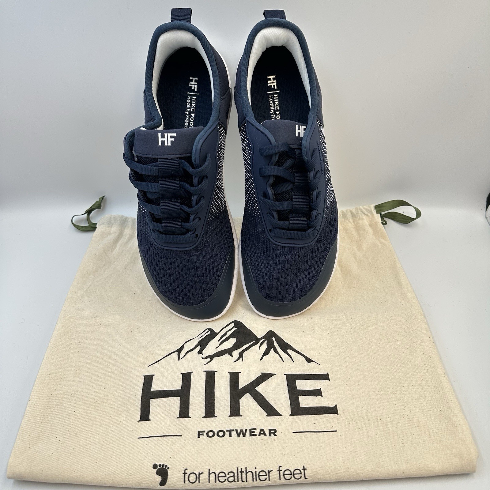 Hike Footwear HF Stride Sneaker Barefoot Blue White Lace Up EU 36 Men 4 Women 6