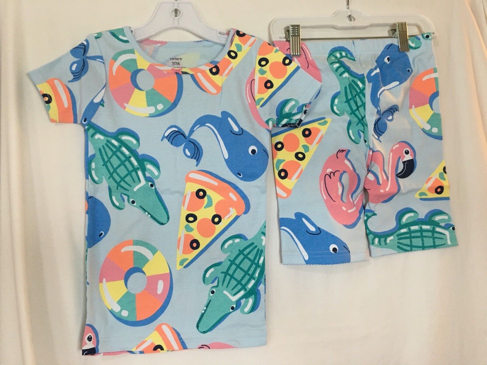 New Carter’s Girls Flamingo Pajama Set Snug fit Short Sleeve Shorts many size