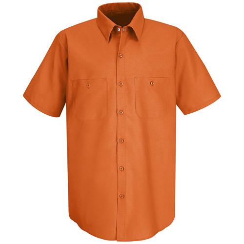 Red Kap Work Shirt Solid Color 2 Pocket Men’s Industrial Uniform Short Sleeve