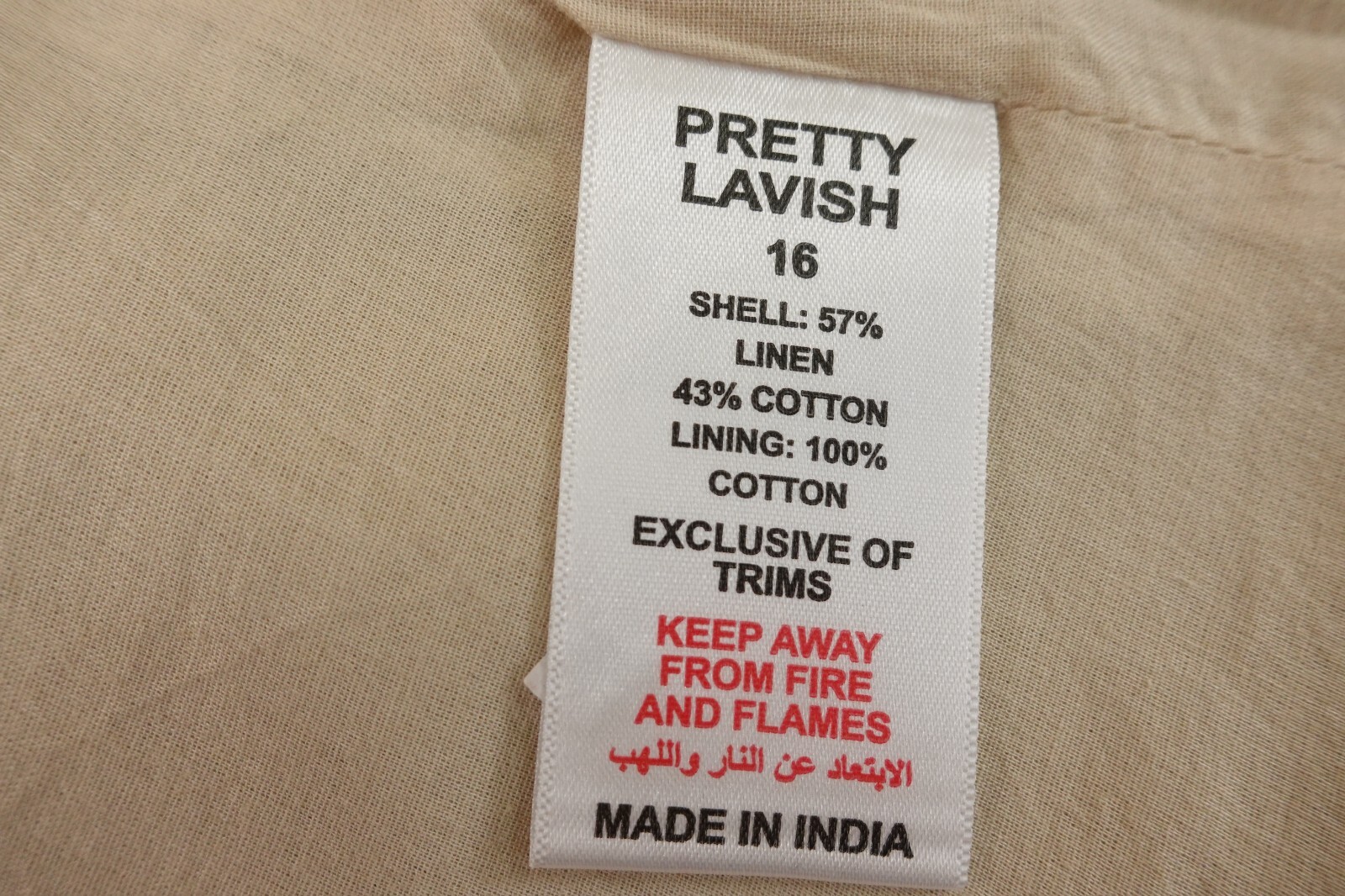 Pretty Lavish Womens Size 12 Natural Linen Blend Strapless Layered Top NWT