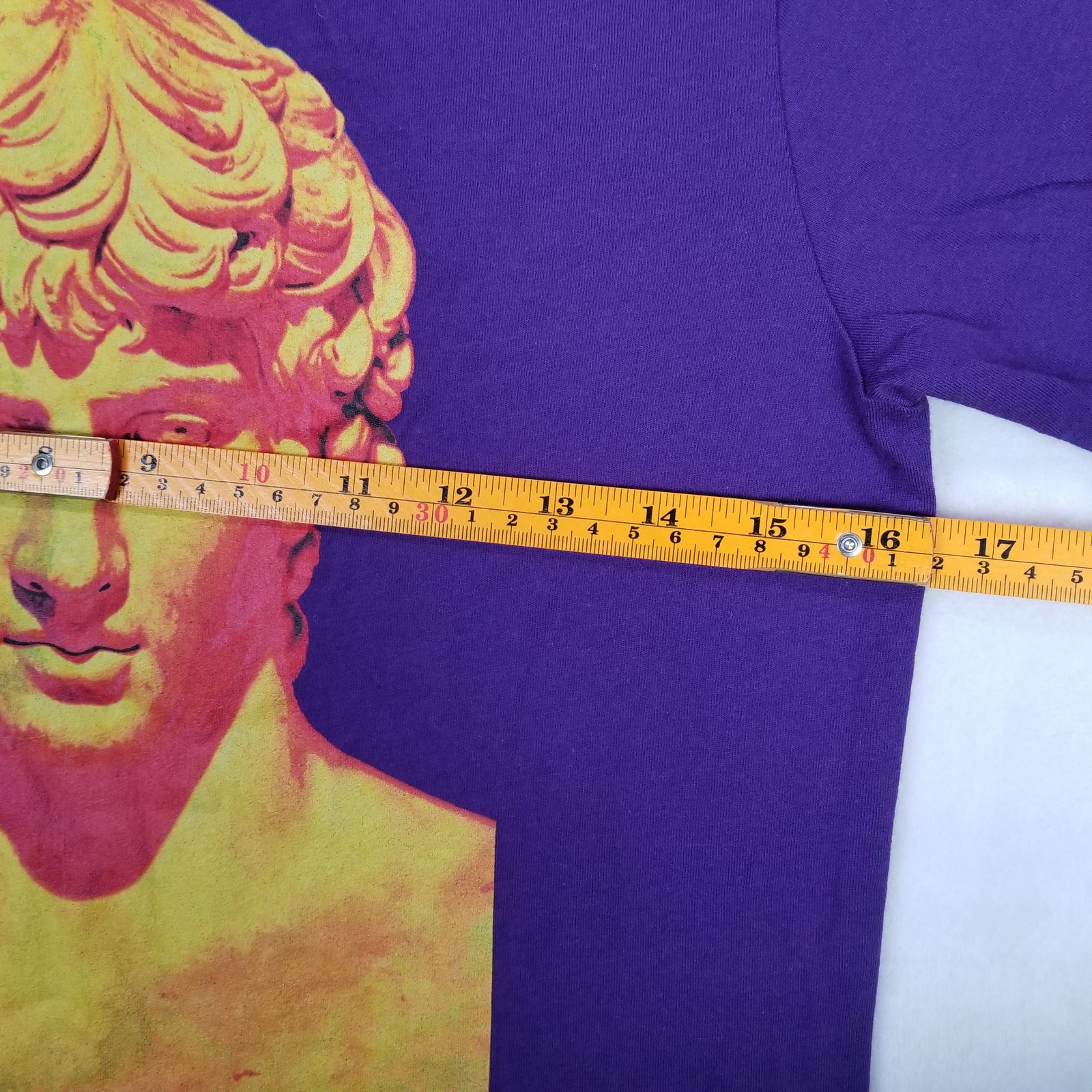 Bella + Canvas Mens Purple Large Classical Roman Statue Bust Graphic Shirt Small