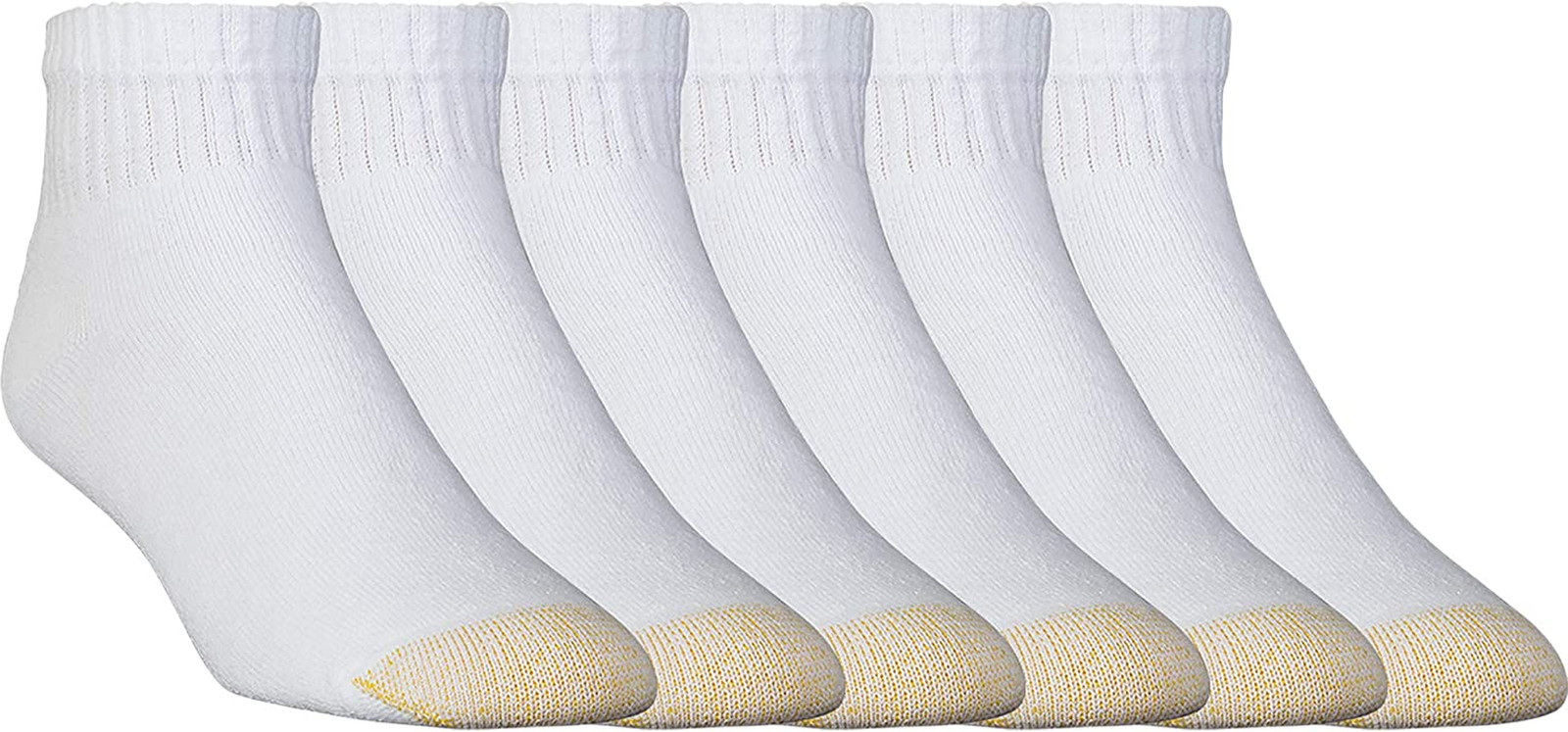 Mens Cotton Quarter Athletic Socks Crew White 6 Pack Sock 13-15 Shoe 12-16 XL