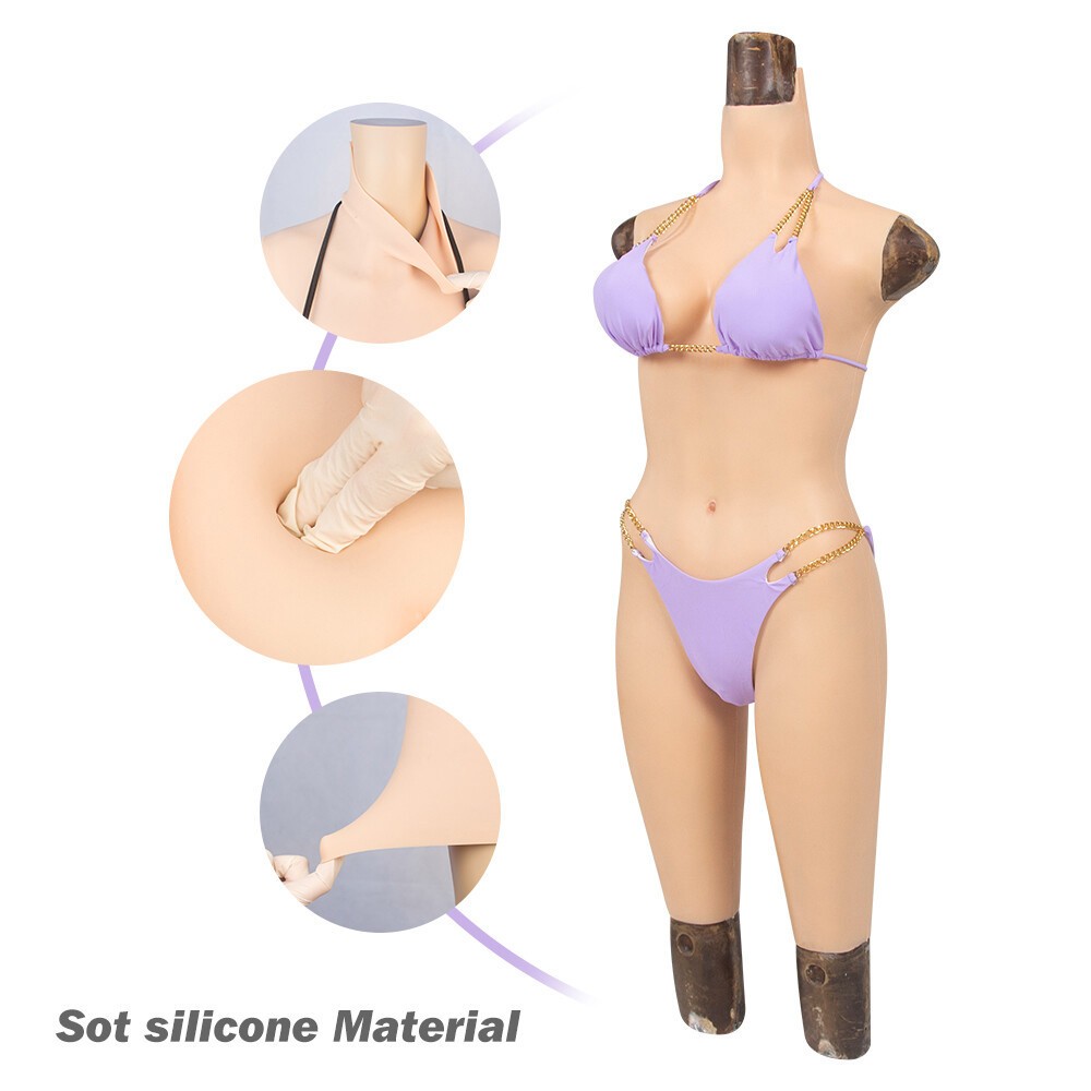 C-E Cup Silicone BodySuit Breast Forms Fake Vagina Hip Shaping Female Body Suit