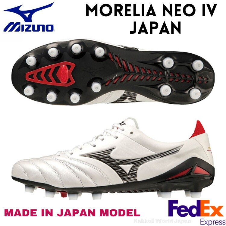 Mizuno Soccer Cleats MORELIA NEO 4 JAPAN Super White Pearl/Black P1GA2330 09 NEW