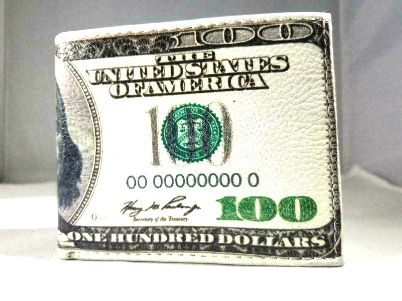 USA 100 OLD Dollar Print Men’s Leather Bifold Novelty Wallet
