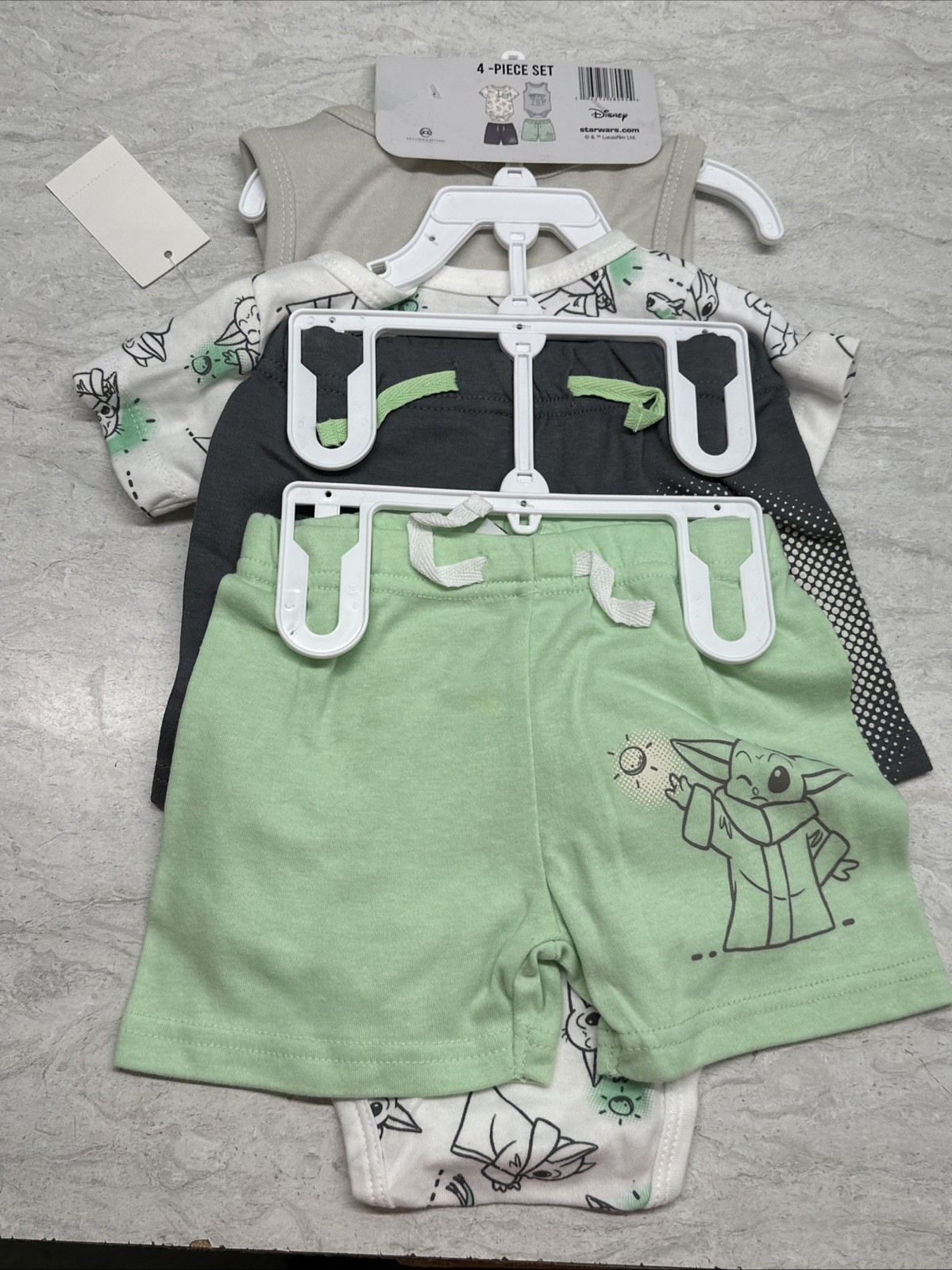 9M Star Wars Mandalorian 4 Piece Set Tops With Shorts NWT 9 Month
