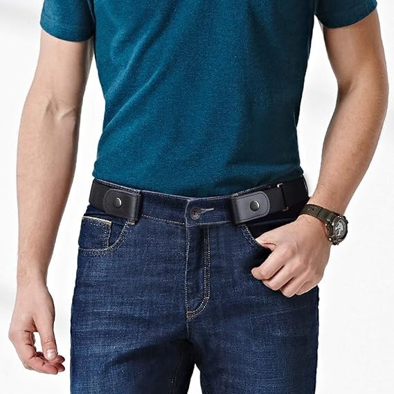 4Pcs No Buckle Belt for Men & Women Stretch Elastic Invisible Adjustable Belt US