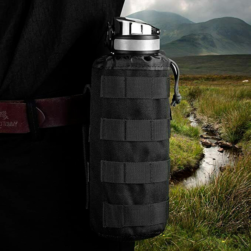 Outdoor Tactical Molle Water Bottle Bag Military Hiking Belt Holder Kettle Pouch