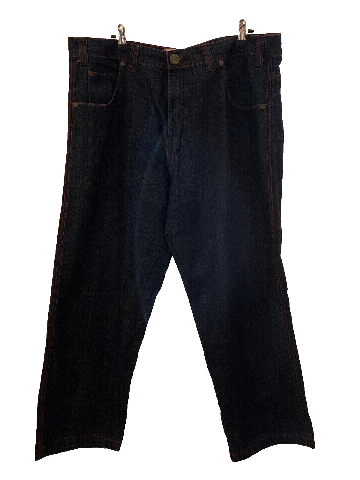 NEW RR Denim men’s all seasons jeans pants color black embroidery pockets 44×32